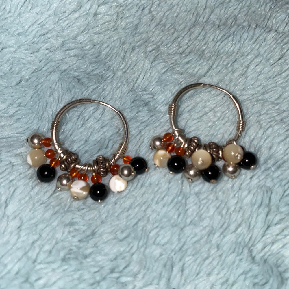 dangly earrings with beads